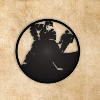 Intra απο ξύλο plywood 3mm-4mm πάχος - Ρολόι τοίχου για χόκεϊ επί πάγου Δίασταση 30x30 cm Intraeaxys-pok3zgj7 - Image 1