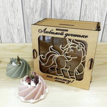 Intra απο ξύλο plywood 3mm-4mm πάχος - Μονόκερος ξύλινος κουμπαράς πρότυπο Δίασταση 30x30 cm Intraeaxys-zo9yk2w7 - Image 1