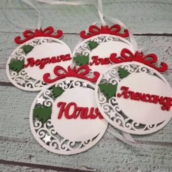 Intra απο ξύλο plywood 3mm-4mm πάχος - Ξύλινα Προσωποποιημένα Χριστουγεννιάτικα Στολίδια Μενταγιόν Δίασταση 10x10 cm Intraeaxys-91jdlng1 - Image 1