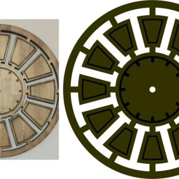 Intra απο ξύλο plywood 3mm-4mm πάχος - Πρότυπο στρογγυλού ρολογιού Δίασταση 30x30 cm Intraeaxys-67wl3y21 - Image 1