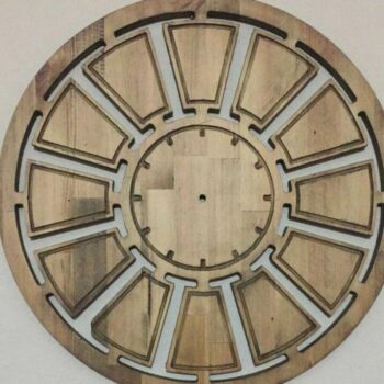 Intra απο ξύλο plywood 3mm-4mm πάχος - Ξύλινο πρότυπο στρογγυλού ρολογιού Δίασταση 30x30 cm Intraeaxys-91jdwyg1 - Image 1