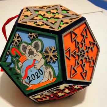 Intra απο ξύλο plywood 3mm-4mm πάχος - Κουτί καλή χρονιά Δίασταση 30x30 cm Intraeaxys-eo0q3z01 - Image 1