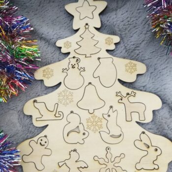 Intra απο ξύλο plywood 3mm-4mm πάχος - Πρότυπα διακόσμησης χριστουγεννιάτικων δέντρων Δίασταση 30x30 cm Intraeaxys-eo20r4q7 - Image 1