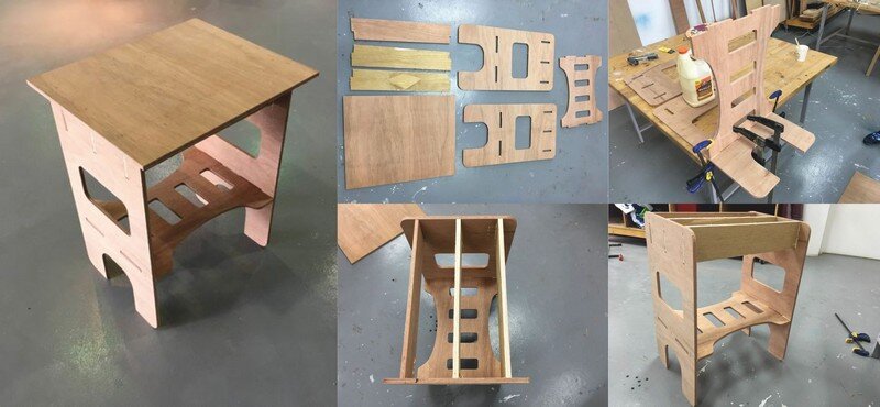 Intra απο ξύλο plywood 3mm-4mm πάχος - Βοηθητικό τραπέζι Δίασταση 30x30 cm Intraeaxys-6o3y8637