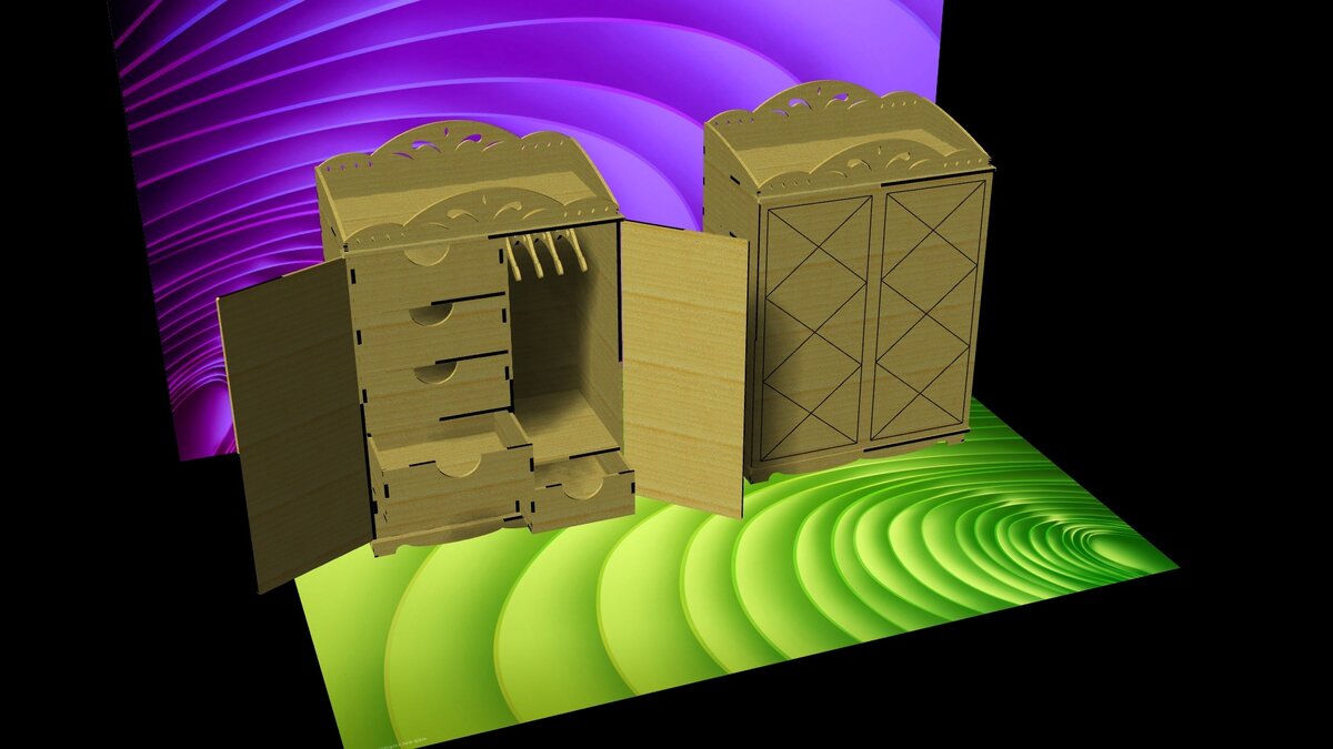 Intra απο ξύλο plywood 3mm-4mm πάχος - Σετ ντουλάπας Δίασταση 30x30 cm Intraeaxys-qommzwpo