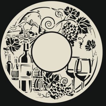 Intra απο ξύλο plywood 3mm-4mm πάχος - Ρολόι τοίχου με θέμα το κρασί Δίασταση 30x30 cm Intraeaxys-voq2wn6o - Image 1