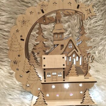 Intra απο ξύλο plywood 3mm-4mm πάχος - Πρότυπο λαμπτήρα παραμονής Πρωτοχρονιάς Δίασταση 30x30 cm Intraeaxys-eo0qk331 - Image 1