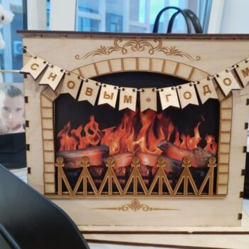 Intra απο ξύλο plywood 3mm-4mm πάχος - Διακόσμηση τζακιού παραμονής Πρωτοχρονιάς Διακόσμηση Χριστουγεννιάτικου Mantel Δίασταση 30x30 cm Intraeaxys-r1z2gnl1 - Image 1