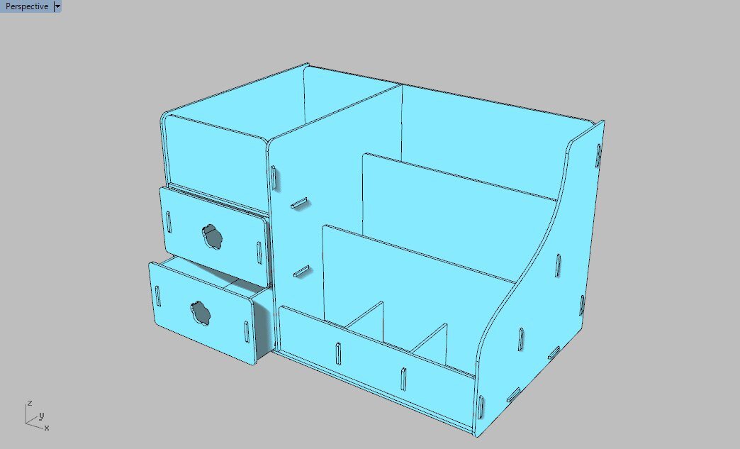 Intra απο ξύλο plywood 3mm-4mm πάχος - Οργάνωση γραφείου με συρτάρια Δίασταση 30x30 cm Intraeaxys-eoxl824o