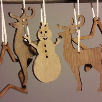 Intra απο ξύλο plywood 3mm-4mm πάχος - Αα Χριστουγεννιάτικη διακόσμηση Δίασταση 30x30 cm Intraeaxys-67wx8212 - Image 1