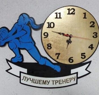 Intra απο ξύλο plywood 3mm-4mm πάχος - Ρολόι τοίχου βόλεϊ Δίασταση 30x30 cm Intraeaxys-91jd4241 - Image 1