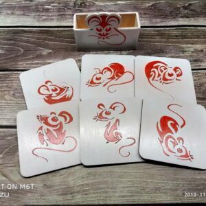 Intra απο ξύλο plywood 3mm-4mm πάχος - Σουβέρ ποντικιού με πρότυπο θήκης Δίασταση 30x30 cm Intraeaxys-078yvjmo