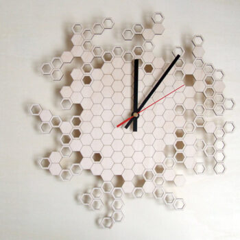 Intra απο ξύλο plywood 3mm-4mm πάχος - Ρολόι τοίχου κηρήθρα Διακόσμηση σπιτιού Δίασταση 30x30 cm Intraeaxys-lopqjlx7 - Image 1