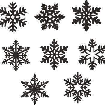 Intra απο ξύλο plywood 3mm-4mm πάχος - Χριστούγεννα νιφάδα χιονιού εικόνες set διάνυσμα Δίασταση 20x20 cm Intraeaxys-r1zy827l - Image 1
