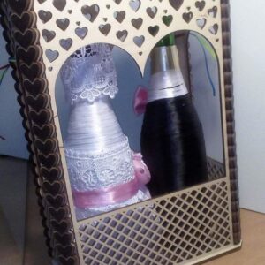 Intra απο ξύλο plywood 3mm-4mm πάχος - Στολισμός Μπουκαλιών Γάμου Δίασταση 30x30 cm Intraeaxys-lopqn3x7