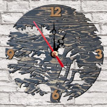 Intra απο ξύλο plywood 3mm-4mm πάχος - Ρολόι τοίχου δέντρο Δίασταση 30x30 cm Intraeaxys-eo20pvq7 - Image 1