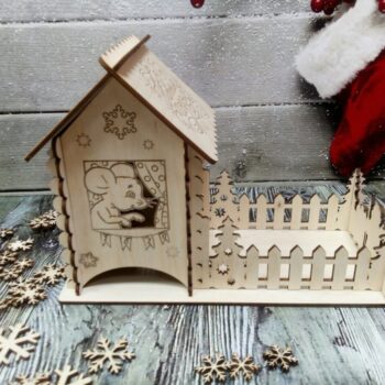 Intra απο ξύλο plywood 3mm-4mm πάχος - Χριστουγεννιάτικο σπίτι για το νέο έτος Δίασταση 40x50 cm Intraeaxys-d1lvdezo - Image 1