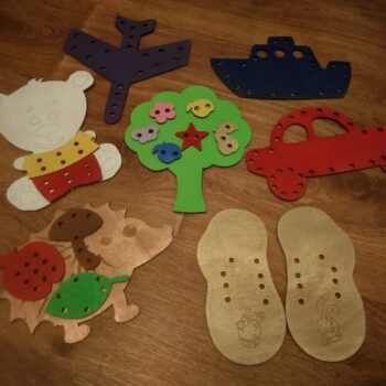 Intra απο ξύλο plywood 3mm-4mm πάχος - фигура для шнуровки Δίασταση 30x30 cm Intraeaxys-078y6dno - Image 1