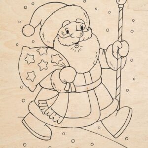 Intra απο ξύλο plywood 3mm-4mm πάχος - Χαρακτική με λέιζερ Άγιος Βασίλης Δίασταση 30x30 cm Intraeaxys-voq2e8jo