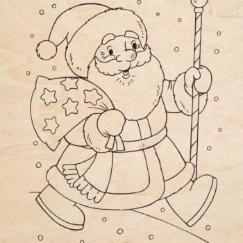 Intra απο ξύλο plywood 3mm-4mm πάχος - Χαρακτική με λέιζερ Άγιος Βασίλης Δίασταση 30x30 cm Intraeaxys-voq2e8jo - Image 1