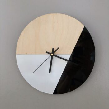 Intra απο ξύλο plywood 3mm-4mm πάχος - Πρότυπο σύγχρονου ρολογιού Δίασταση 30x30 cm Intraeaxys-ro6ymr37 - Image 1