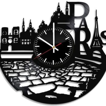 Intra απο ξύλο plywood 3mm-4mm πάχος - France Paris City Ρολόι τοίχου βινυλίου με θέμα Δίασταση 30x30 cm Intraeaxys-yon05yx7 - Image 1