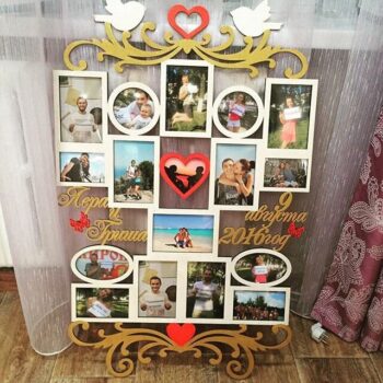 Intra απο ξύλο plywood 3mm-4mm πάχος - Πρότυπο κορνίζας γάμου Δίασταση 30x30 cm Intraeaxys-078yp3qo - Image 1