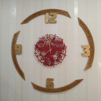 Intra απο ξύλο plywood 3mm-4mm πάχος - Διακοσμητικό πρότυπο στρογγυλού ρολογιού Δίασταση 30x30 cm Intraeaxys-joedw861 - Image 1