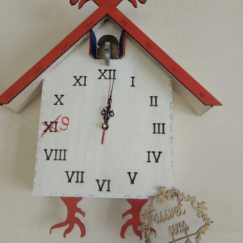 Intra απο ξύλο plywood 3mm-4mm πάχος - Ρολόι Κούκος Δίασταση 30x30 cm Intraeaxys-joedk491 - Image 1