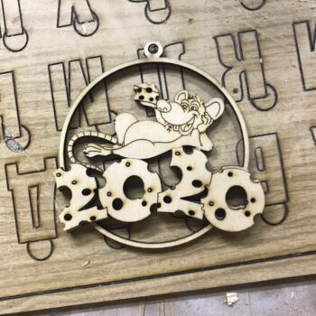 Intra απο ξύλο plywood 3mm-4mm πάχος - Αρουραίος με τυρί 2020 Δίασταση 30x30 cm Intraeaxys-91jde841 - Image 1