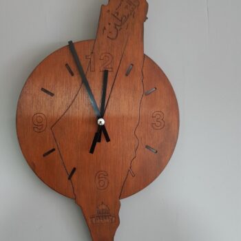 Intra απο ξύλο plywood 3mm-4mm πάχος - Χάρτης Παλαιστίνης Ρολόι τοίχου Δίασταση 30x30 cm Intraeaxys-p7ym2357 - Image 1