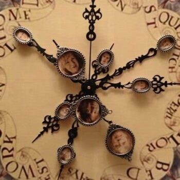 Intra απο ξύλο plywood 3mm-4mm πάχος - Ρολόι Χάρι Πότερ Ουέσλι Δίασταση 30x30 cm Intraeaxys-pok38jk7 - Image 1