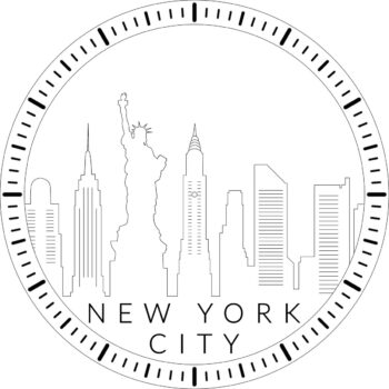 Intra απο ξύλο plywood 3mm-4mm πάχος - Αρχείο PDF προτύπου ρολογιού στον ορίζοντα της Νέας Υόρκης Δίασταση 30x30 cm Intraeaxys-m1d624d7 - Image 1