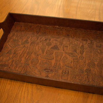 Intra απο ξύλο plywood 3mm-4mm πάχος - Πρότυπο δίσκου σερβιρίσματος Δίασταση 30x30 cm Intraeaxys-voq239jo - Image 1