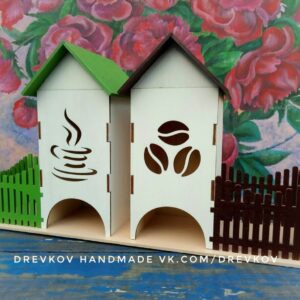 Intra απο ξύλο plywood 3mm-4mm πάχος - Πρότυπο σπιτιών για φακελάκια τσαγιού Δίασταση 30x30 cm Intraeaxys-zo9y3le7