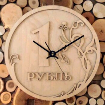 Intra απο ξύλο plywood 3mm-4mm πάχος - Ρολόι τοίχου ρούβλι Δίασταση 30x30 cm Intraeaxys-075ykr3o - Image 1