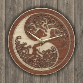 Intra απο ξύλο plywood 3mm-4mm πάχος - Ρολόι τοίχου δέντρο Δίασταση 30x30 cm Intraeaxys-075ykvmo - Image 1