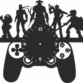 Intra απο ξύλο plywood 3mm-4mm πάχος - Ρολόι τοίχου Playstation Δίσκος βινυλίου Δίασταση 30x30 cm Intraeaxys-6o32031n - Image 1