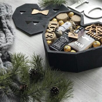 Intra απο ξύλο plywood 3mm-4mm πάχος - Κουτί καρδιάς Δίασταση 30x30 cm Intraeaxys-pokkwkoj - Image 1