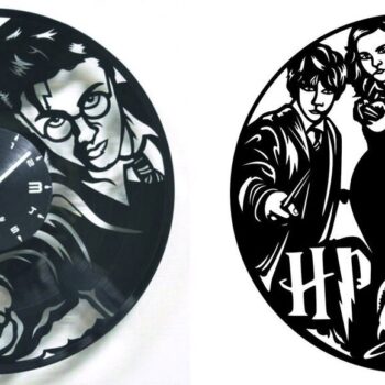 Intra απο ξύλο plywood 3mm-4mm πάχος - Ρολόι δίσκων βινυλίου HARRY POTTER Δίασταση 30x30 cm Intraeaxys-voqn5jo2 - Image 1