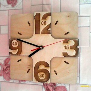 Intra απο ξύλο plywood 3mm-4mm πάχος - ting Ρολόι Τοίχου Δίασταση 30x30 cm Intraeaxys-lopz5k7w