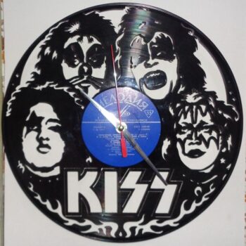 Intra απο ξύλο plywood 3mm-4mm πάχος - Ρολόι τοίχου δίσκου βινυλίου Kiss Δίασταση 30x30 cm Intraeaxys-r1ze0l1l - Image 1