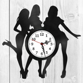 Intra απο ξύλο plywood 3mm-4mm πάχος - Ρολόι δίσκων βινυλίου με σιλουέτα για κορίτσια Δίασταση 30x30 cm Intraeaxys-lopegx7w - Image 1