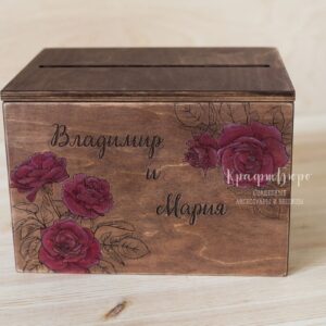 Intra απο ξύλο plywood 3mm-4mm πάχος - κουτί με τριαντάφυλλα Δίασταση 30x30 cm Intraeaxys-voq83qo2