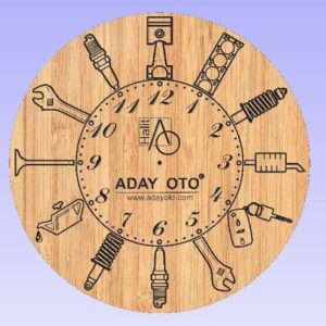 Intra απο ξύλο plywood 3mm-4mm πάχος - Motor parçalı Saat Δίασταση 30x30 cm Intraeaxys-6o33rkon