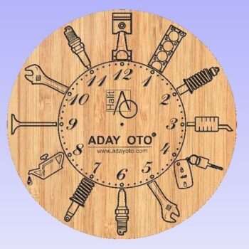 Intra απο ξύλο plywood 3mm-4mm πάχος - Motor parçalı Saat Δίασταση 30x30 cm Intraeaxys-6o33rkon - Image 1