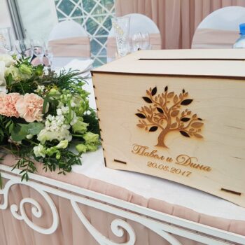 Intra απο ξύλο plywood 3mm-4mm πάχος - Ξύλινα κουτιά γάμου με υποδοχή στο Top Money Card Storage Δίασταση 30x30 cm Intraeaxys-pokex3oj - Image 1