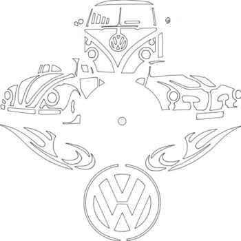 Intra απο ξύλο plywood 3mm-4mm πάχος - Ρολόι Vw Δίασταση 30x30 cm Intraeaxys-m1dn43ok - Image 1