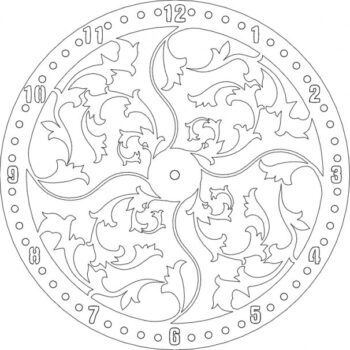 Intra απο ξύλο plywood 3mm-4mm πάχος - Ρολόι λουλουδάτο σχέδιο Δίασταση 30x30 cm Intraeaxys-51rvzro6 - Image 1