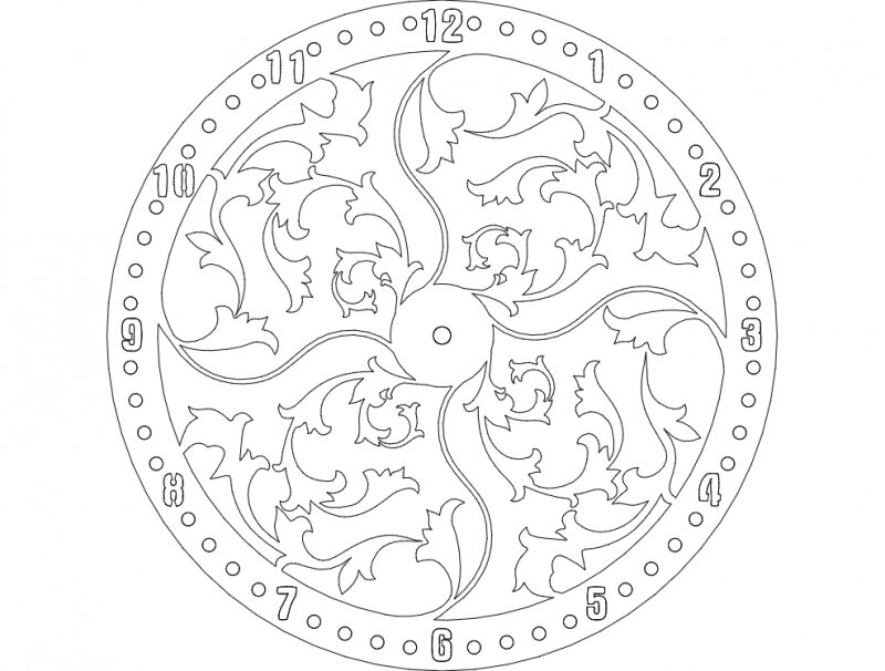 Intra απο ξύλο plywood 3mm-4mm πάχος - Ρολόι λουλουδάτο σχέδιο Δίασταση 30x30 cm Intraeaxys-51rvzro6